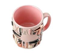 Piceioep Tasses à café élégantes sur le thème des salons roses, en céramique robuste, poignée ergonomique, tasses en céramique pour boissons chaudes et froides, tasse créative pour cafetière