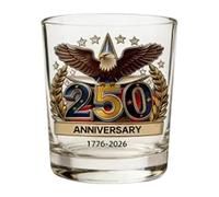 Piceioep Verre d ' artefact de pays de 250 ans look nostalgique pour boissons à cocktails ou verre d ' anniversaire de vitrine