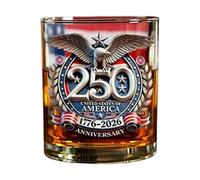 Piceioep Verre d ' artefact de pays de 250 ans look nostalgique pour boissons à cocktails ou verre d ' anniversaire de vitrine