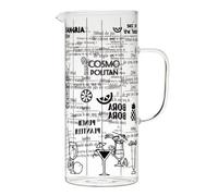 AltoBuy Pichet 2L en Verre Transparent Gradué avec 6 Recettes de Cocktails intégrées