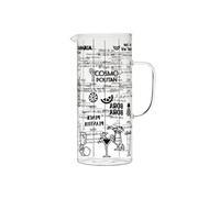 Pichet 2L en Verre Transparent Gradué avec 6 Recettes de Cocktails intégrées - -