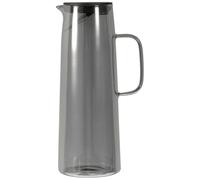 Pichet à Boissons 1,8 L en Verre et Acier Inoxydable pour Maison | Couvercle Inclus, Prise Confortable et Versement Facile, Récipient Sûr, pour Infusions Froides et Eau Froide