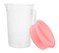 Pichet à Eau 2l 67oz en Plastique avec Couvercle, Gradué | Transparent, Multi-usage, Limite les Éclaboussures, pour Boissons et Jus, la Cuisine et Mélange, Rose
