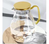 Pichet à Eau,Carafe Eau de 1.5L,Pichet en Verre Design Diamant Moderne,Cruche en Verre avec Couvercle en Acier Inoxydable et Anse
