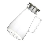 Pichet à Eau en Verre 1800ml, Grosse Capacité, Poignée | Résistant à Chaleur Froid, Versement Facile, Acier Inoxydable, Usage Maison ou Salon de Thé