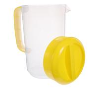 Pichet à Eau Transparent avec Couvercle 4000ml Gradué en PP | Grosse Capacité, Poignée et Large Bec Verseur, Usage Café ou Salon de Thé, Couleur Jaune
