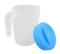 Pichet à Jus 1l en PP Couvercle pour Boissons Froides | Bleu, Poignée Antidérapante, Usage Bureau et Maison, Compatible Café et Thé au Lait