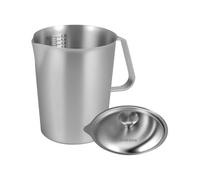Pichet à lait 2 l en acier inoxydable - Verre doseur avec couvercle - Pratique - Pour café au lait, cappuccino, jus, smoothie