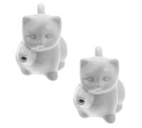 Pichet à Lait 2 Pièces 50ml en Céramique Chat Blanc pour Café