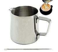Pichet à lait en acier inoxydable de 200 ml, carafe à lait avec marque de mesure, pichet à lait parfait pour barista, cappuccino, expresso (200 ml)