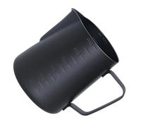 Pichet à Lait en Acier Inoxydable Noir 600ml pour mousse | Poignée, Échelle Gravée, Mesure du Volume, pour Boissons Espresso et Mousse de Lait