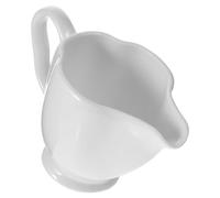 Pichet à Lait en Céramique Blanc 150ml, Poignée Unique | Service Élégant pour Condiments, Facile à Verser Nettoyer, Compact pour Recevoir et Ranger