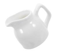 Pichet à Lait en Céramique Blanc avec Poignée pour Café | Design Raffiné et Moderne, Surface Lisse, Verseur Précis, Usage Table pour Sauces et Sirops