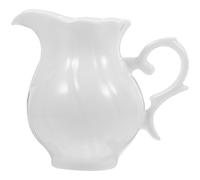 Pichet à Lait en Céramique Blanc, Élégant, pour Café et Thé | Poignée Facile à Saisir, Service Simple au Style Européen, Versement Pratique, pour Crème et Lait