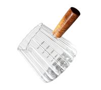Pichet à lait en verre 180 ml avec échelle Ml Oz, poignée en bois et bec verseur pour la préparation d ' espresso et la mesure de la cuisine