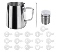 Pichet à lait, pot à lait pour machine à café, pot à mousser le lait, 350 ml, pichet à lait en acier inoxydable, stylo décoratif pour la fabrication de café, cappuccino, machine à café, argent