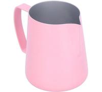 Pichet à lait Unyqoos® pour latte art, 400 ml – Acier inoxydable 304, bec verseur précis pour un versement fin, polyvalent comme verre à eau ou à café, couleur rose