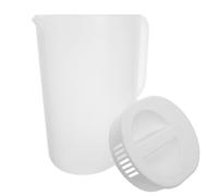 Pichet à Mesurer 2000ml en Plastique Blanc, avec Couvercle Filtrant | Double Graduation, Forme Cylindrique Transparente, Usage Quotidien et Réunions Familiales, Facile à Nettoyer