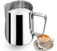 Pichet à mousse de lait Barista - Pichet à lait Latte Art en acier inoxydable de 350 ml avec échelle de mesure - Profess Étiquette