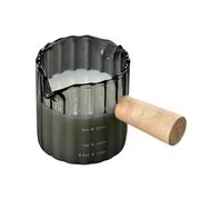 Pichet à mousse de lait en verre avec poignée en bois et becs verseurs Tasse à mesurer d ' une capacité de 90 ml pour un versement précis Tasse à mesurer de cuisine