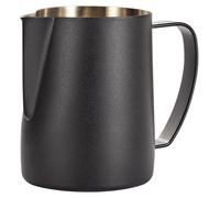 Pichet à mousser le lait, 350 ml, en acier inoxydable, noir, pour le latte art