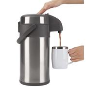 Pichet à pompe isotherme - 4 litres - Inox - Argent - Thermos à café et thé