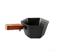 Pichet à pour lait Acier Inoxydable 350ml avec Bec Verseur - Tasse à Mesurer Café pour Latte Art et pour cappuccino - pour accessoire pour barista Pro(black)