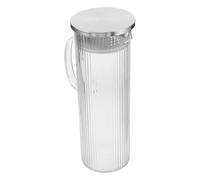 Pichet Acrylique 1000ml à Rayures Verticales avec Couvercle | Bec Large, Nettoyage Facile, Limite les Éclaboussures, Usage Maison ou Extérieur, Style Moderne