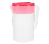 Pichet D’Eau en Plastique 2000ml avec Couvercle et Poignée rouge | Large Ouverture, Bec Anti-Goutte, Rangement au Réfrigérateur, pour Eau ou Jus à Maison
