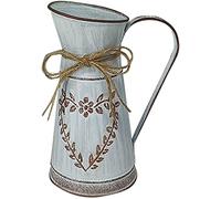 Pichet de Lait en Métal Vintage - Vase Rustique en Forme de Coeur, Style Français Pays Primitif - Cruche Élégante pour Lait ou Fleurs - Décor À La Maison