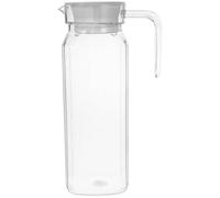 Pichet de Réfrigérateur 1,1 L en Pc, Résistant, pour Boissons Froides | Présentation Élégante à Table, Usage Familial, Design Rayé, pour Eau et Jus, Couvercle