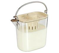 Pichet Eau - 19x9,5x16cm Carafe Frigo Porte, Pichet Verre Couvercle | Service Boisson Pichets Jus Couvercle | Bouteille Jus Pour Maison Cuisine Appartement Restaurant Thé Chaud/froid Juss Boisson Limo