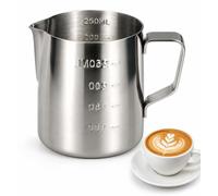 Pichet en acier inoxydable de 250 ml avec indicateur de volume, idéal pour la création de motifs dans le café au lait