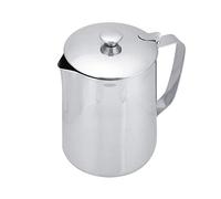 Pichet En Acier Inoxydable Tasse De Lait Pichet Cruche Avec Couvercle Pour Art Du Café Latte Pour Cuisine De Bureau Avec Poignée(2000 ml-Argent)