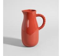 Pichet en céramique terracotta et anse perlée, 1,2L 16x22x11cm Rouge