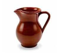 Pichet en terre cuite émaillée, carafe rustique marron, 15 cm, céramique artisanale