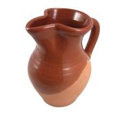 Pichet en terre cuite semi-émaillée de 25 cm, fabriqué à la main pour l'eau, café, thé et boissons gazeuses