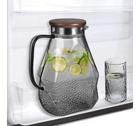 Pichet en verre borosilicaté noir de 18 litres avec couvercle, pour le réfrigérateur, les boissons maison, le thé, le café, le lait et le vin