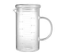 Pichet en Verre Gradué 500ml Résistant à Chaleur pour Maison | Couvercle, Léger et Facile à Nettoyer, Usage Dîner ou Fêtes, Convient aux Boissons Froides et Chaudes