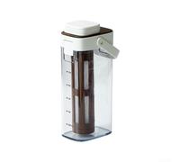 Pichet en verre pour infusion à froid 1000 ml avec joint hermétique et filtre amovible pour thé glacé et eau - Passe au lave-vaisselle (blanc)