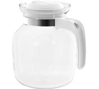 Pichet en verre résistant à la chaleur - Théière - 1,5 l - Couvercle pour thé - Convient pour les aliments (FCM) - Blanc