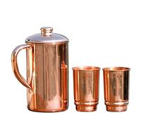 Pichet et 2 gobelets cuivre pour la santé ayurvédique | Carafe à eau en cuivre pur