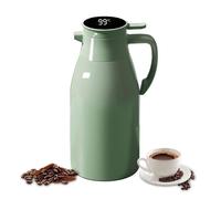 Pichet Isotherme - 1 Pièce 2 Litres 6 Couches Vert pour Eau Chaude Café Thé Bureau Camping Cuneary