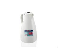 Leifheit Pichet isotherme 1L Harmonic, Pichet thermos café et thé totalement étanche, Thermos café chaud jusqu'à 24h, ouverture fermeture et versement d'une seule main, thermos design sans BPA, blanc