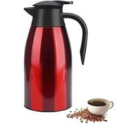 Pichet Isotherme 2L-AURA- Thermos café 304 Acier Inoxydable Double-Wall Vacuum Isolé thermos 2L avec Poignée et Bec Café rou PICHET