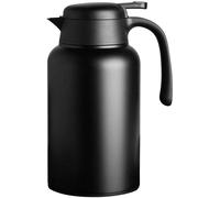 Pichet isotherme - Acier inoxydable - 2 litres - Carafe thermos 2 litres - Noir - 24 h froid et 12 h chaud - Pour le café et le thé