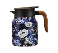 Pichet isotherme en acier inoxydable de 1 l - Motif floral vintage avec tamis amovible - Pour la maison, le bureau, le restaurant, l'hôtel, le camping, les fêtes intérieures