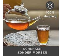 Pichet isotherme en verre 1,2 l avec filtre en acier inoxydable et bec verseur anti-gouttes