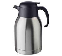 Pichet isotherme sous vide - 2 litres - Inox - Bouton-poussoir et bouchon à vis - Pour boissons chaudes et froides
