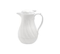 Olympia Pichet isotherme torsadé blanc 2 litres, blanc, matériau : ABS, mécanisme à levier pour un versement contrôlé, pichet pour boissons chaudes et froides, GL971